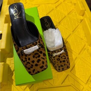 Sam Edelman Tan Leopard Print Mules